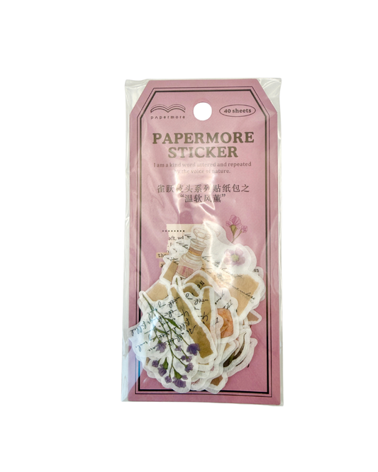 Vintage Floral Washi Sticker Pack | Transparent Journaling Stickers