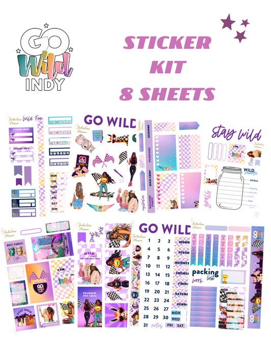 Go Wild Indy Sticker set - 8 sheets