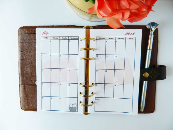 2023 Dated Yearly Fancy Handbags Monthly Inserts