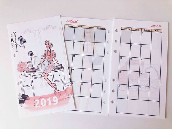 2023 Dated Yearly Boss Babe Monthly Inserts