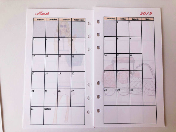 2023 Dated Yearly Boss Babe Monthly Inserts