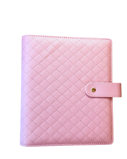 A5 Quilted Faux Leather Ring Planner Luxe Binder