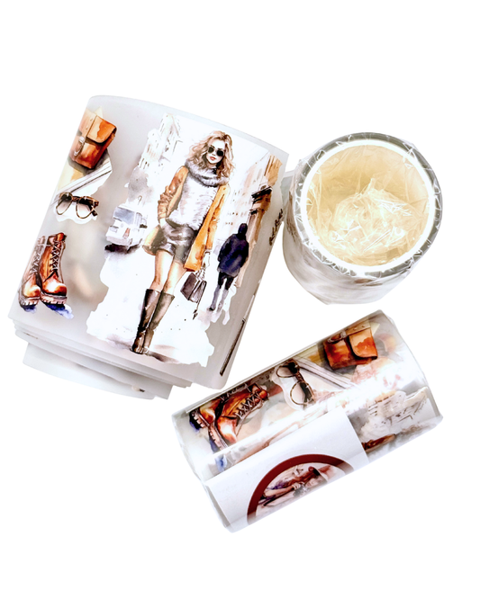 Fashion Girls Illustration Clear Washi Tape
