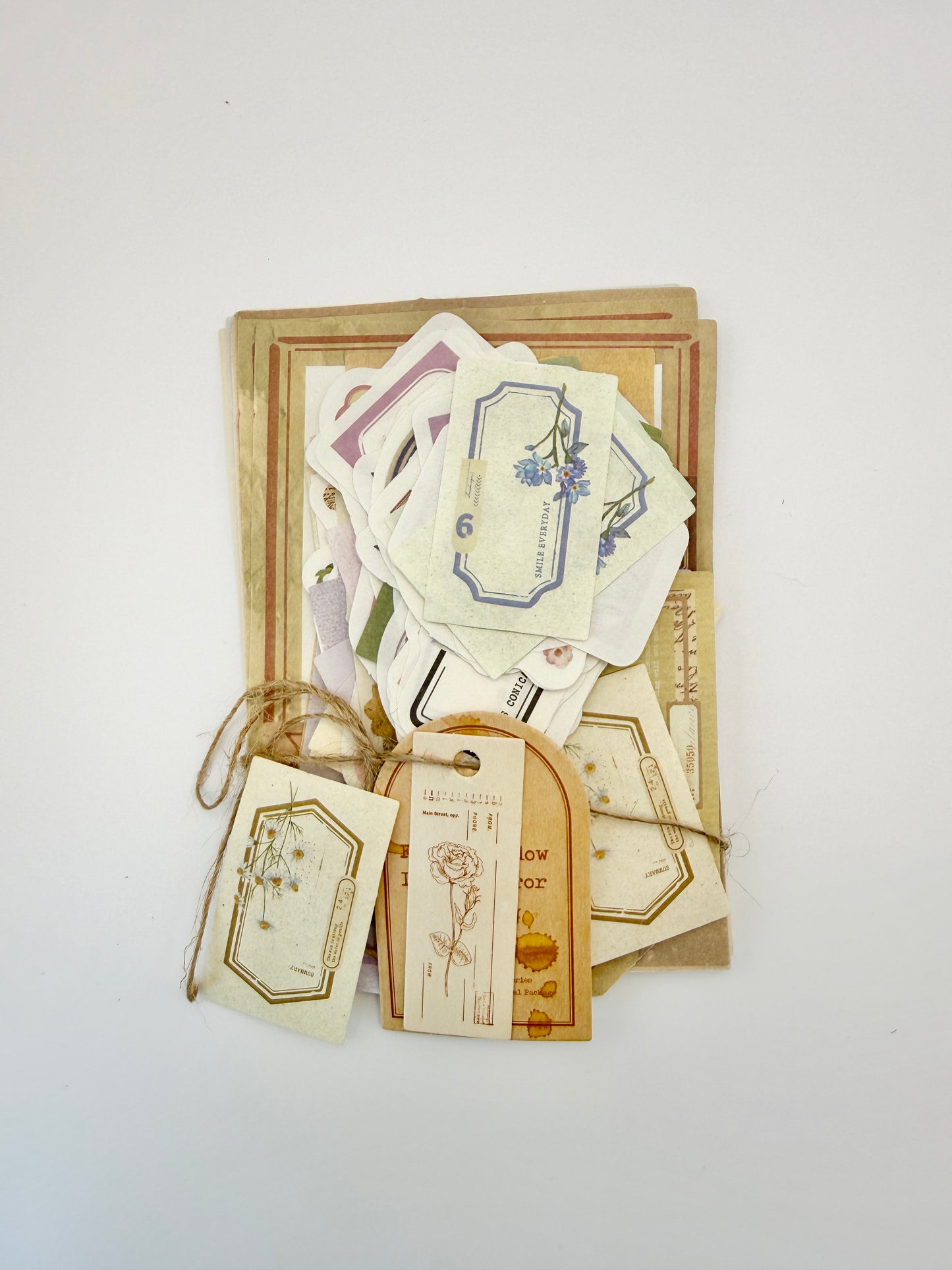 Vintage Floral Junk Journal Kit | Ephemera Pack for Journaling & Scrapbooking