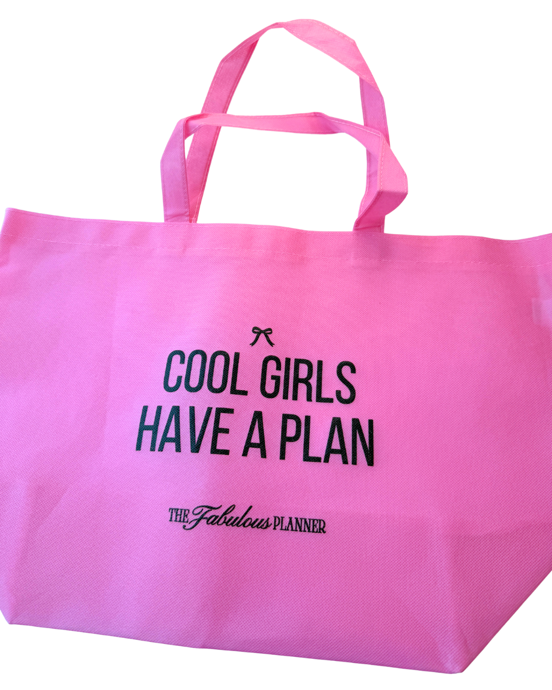 Cool Girls Have a Plan Shopping Tote Bag | Large Pink Planner Girl Tote