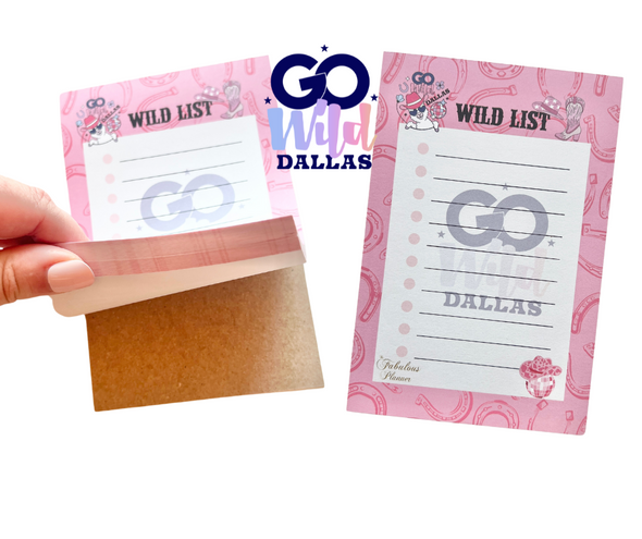 Go Wild Dallas Wild List Notepad