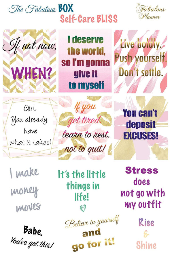 3 Sheets Self Care Sticker Set