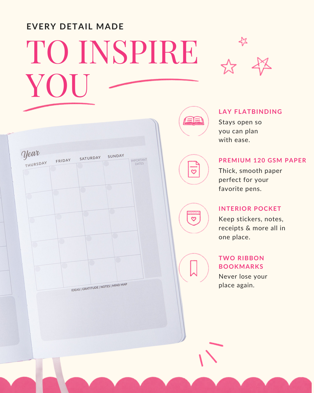 Undated Weekly Planner & Creative Journal | A5 Linen Planner with Dot Grid Pages