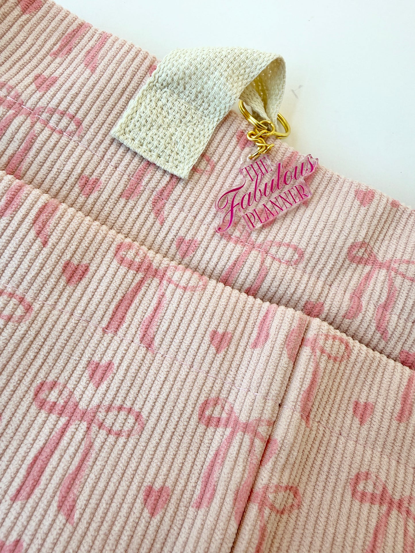 Bow & Go Craft Tote Bag | Coquette Pink Bow Organizer for Journaling & Crafts