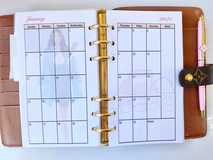 2023 Dated Yearly Boss Babe Monthly Inserts