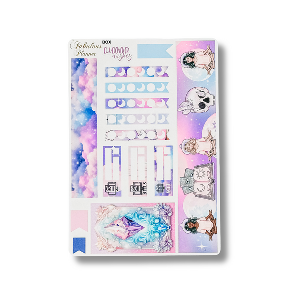 Goddess Delight Moon and Crystals Sticker Sheet Set
