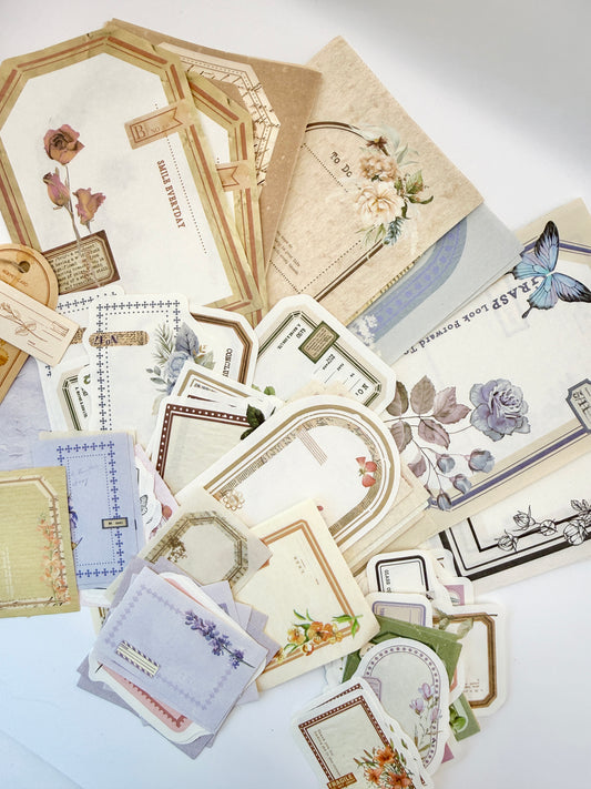 Vintage Floral Junk Journal Kit | Ephemera Pack for Journaling & Scrapbooking