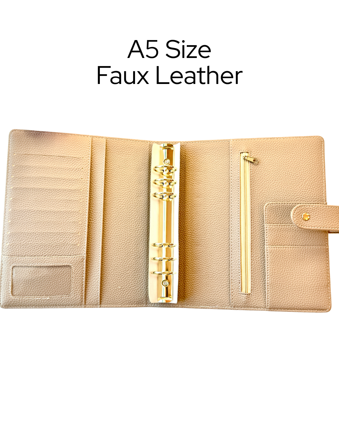 A5 Quilted Faux Leather Ring Planner Luxe Binder