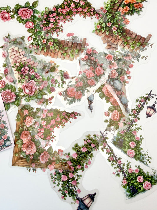 Secret Garden Clear Sticker Pack | Transparent Floral Stickers