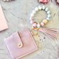 Keychain Wallet With Wristlet and Beads