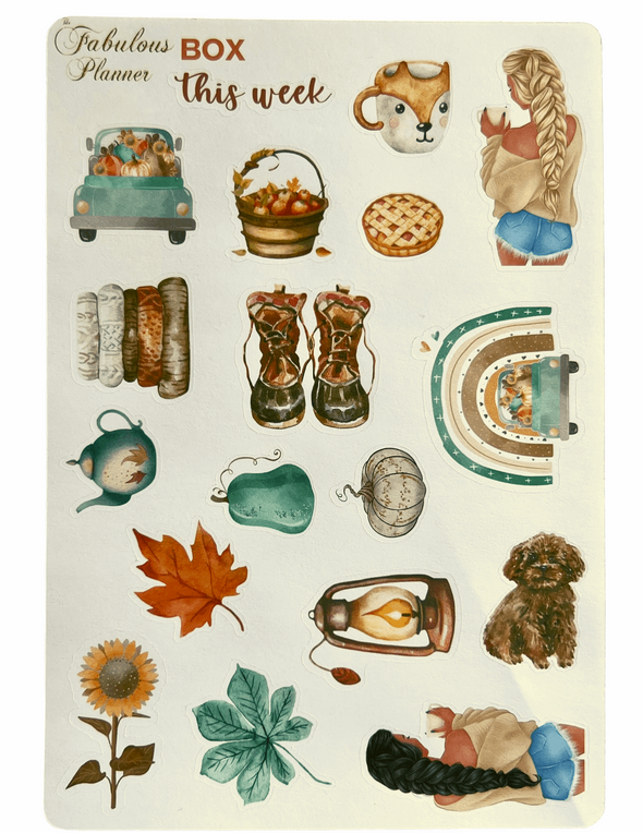 4 Sheets - A Rainbow of Autumn Colors Stickers Kit