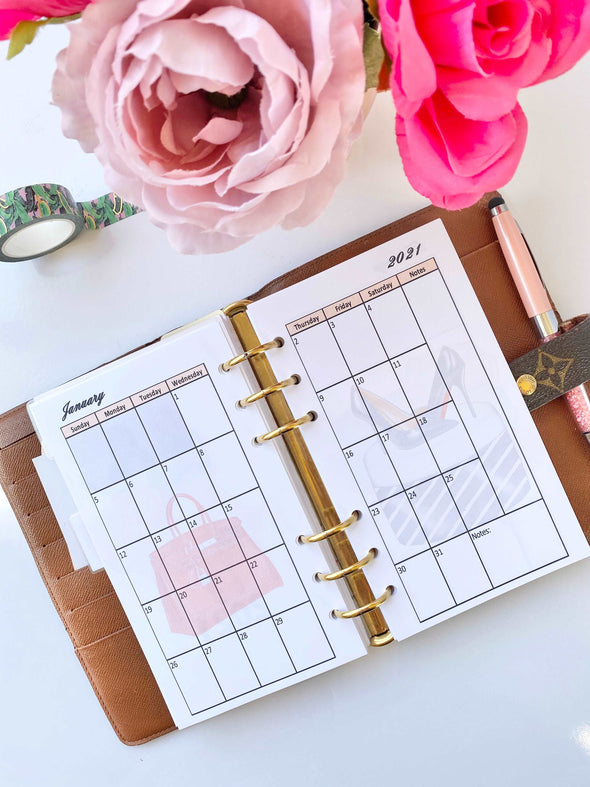 2023 Dated Yearly Chic Girls Monthly Planner
