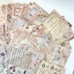 Vintage Ephemera Paper Pack | 50 Piece Junk Journal Collection