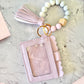 Keychain Wallet With Wristlet and Beads
