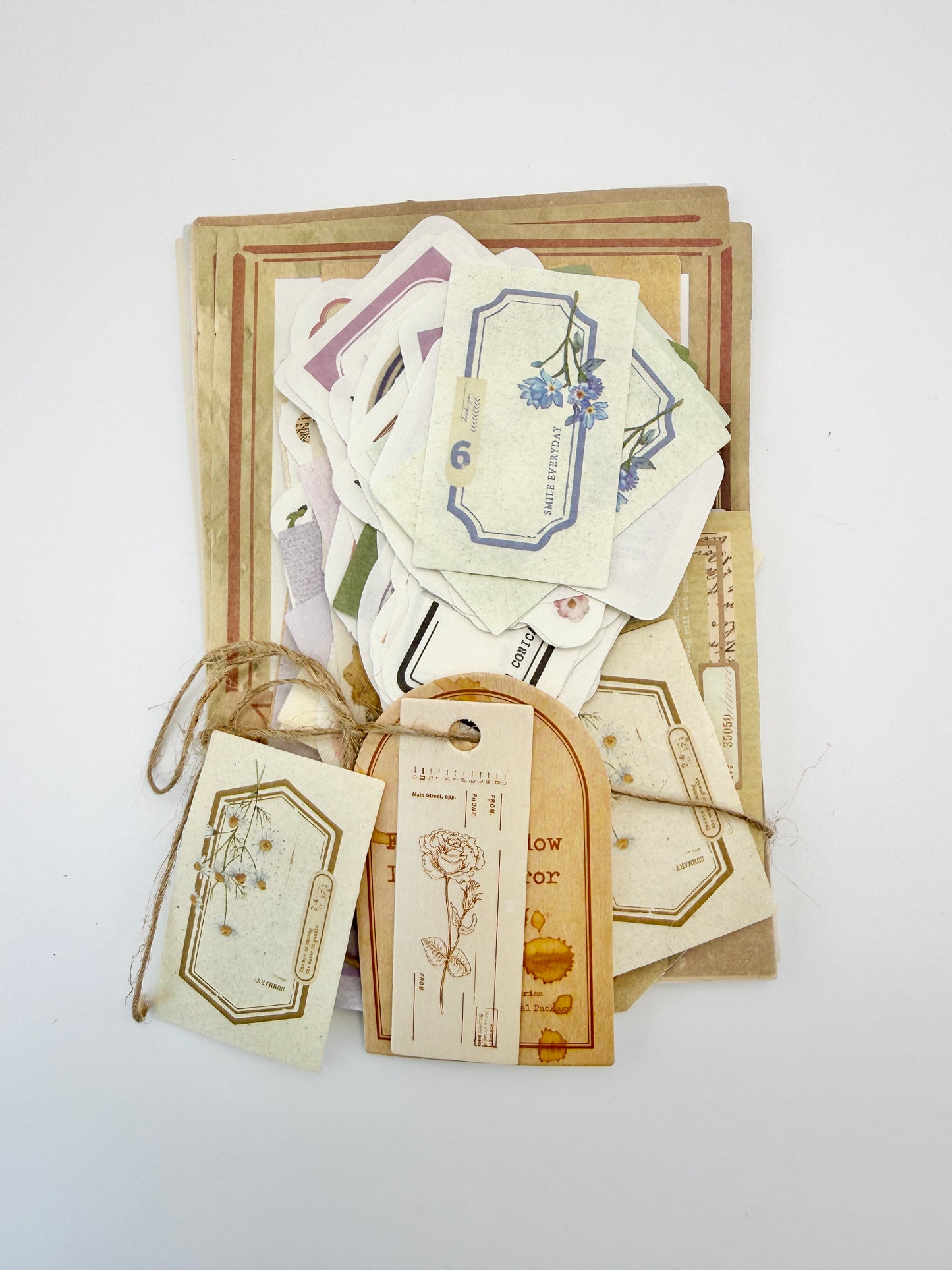 Vintage Floral Junk Journal Kit | Ephemera Pack for Journaling & Scrapbooking