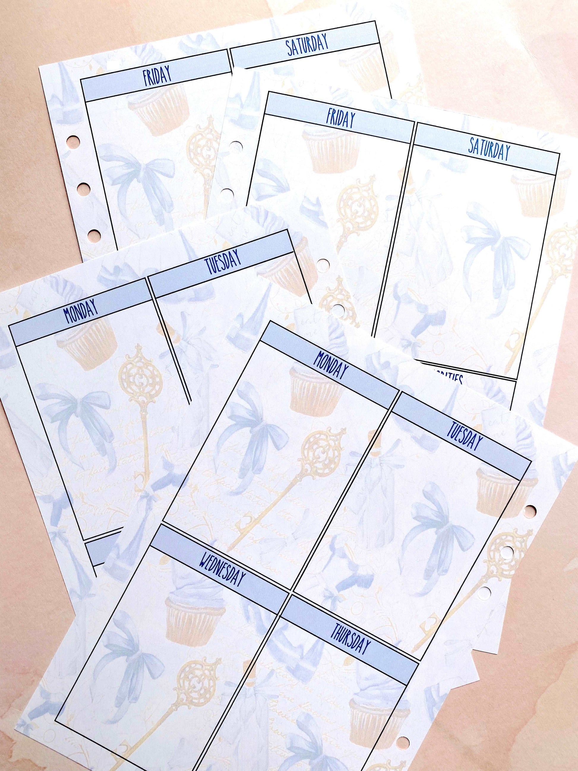 Alice in Wonderland Collection Planner Weekly Inserts