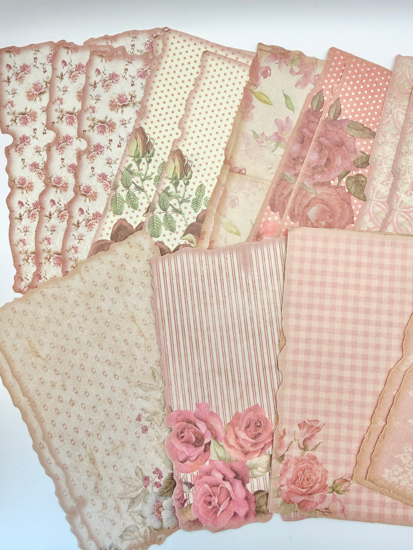 Pink Cottagecore Decorative Paper Pack | Vintage Rose Journaling Papers