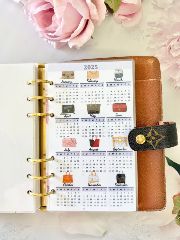 2025 Laminated Planner Bags Calendar