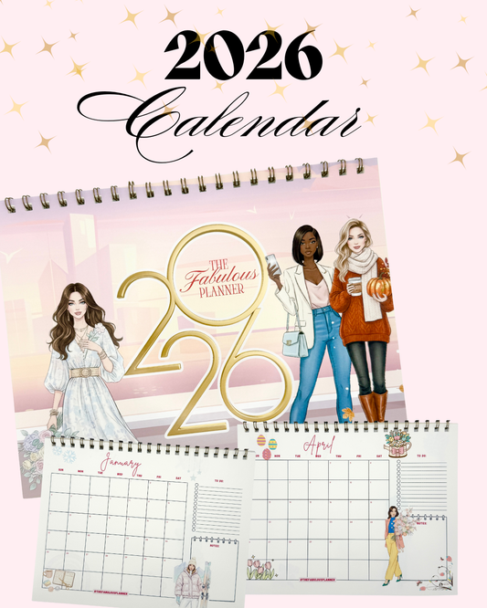 2026 Desk Calendar – Letter Size | Gold Spiral Binding