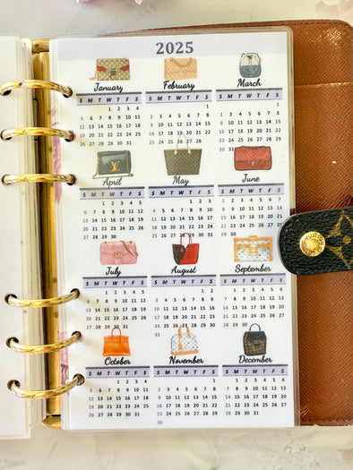 2025 Laminated Planner Bags Calendar