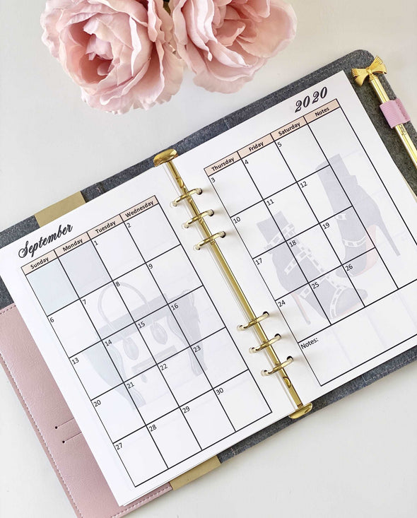 2023 Dated Yearly Chic Girls Monthly Planner