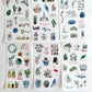 6 Sheets Boho Plants Fashion Illustration Chic Planner Clear Stickers