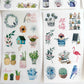 6 Sheets Boho Plants Fashion Illustration Chic Planner Clear Stickers
