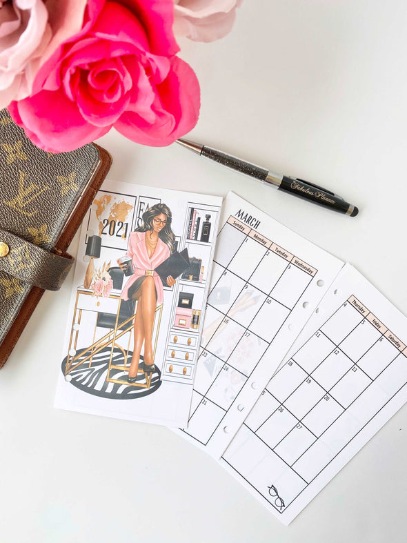 2023 Dated Yearly Girl Boss Monthly Inserts