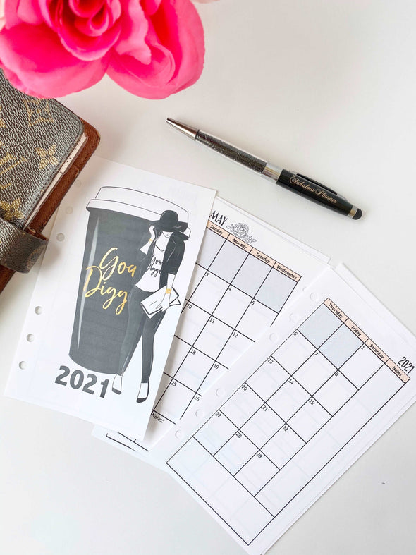 2023 Dated Yearly Goal Digger Monthly Inserts