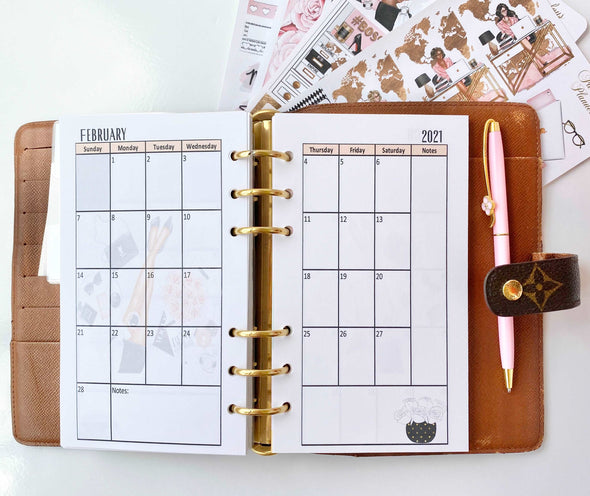 2023 Dated Yearly Girl Boss Monthly Inserts
