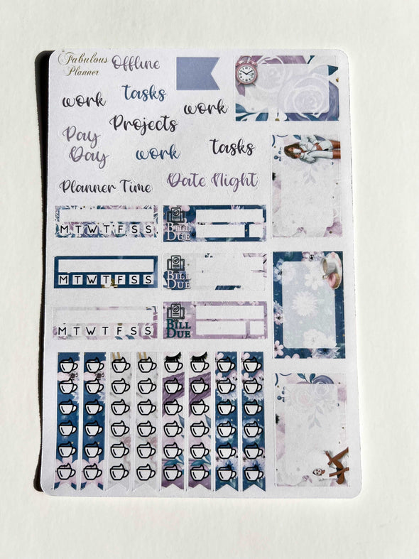4 Sheets - Offline Self Care Planner Stickers Kit