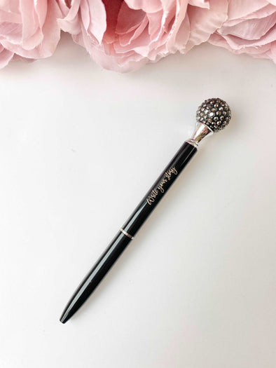 Black Crystal Write your Story Pen