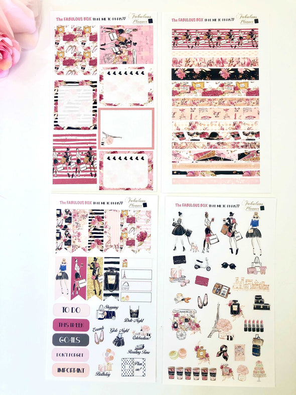 4 Sheets Take me to Paris Matte Stickers Kit