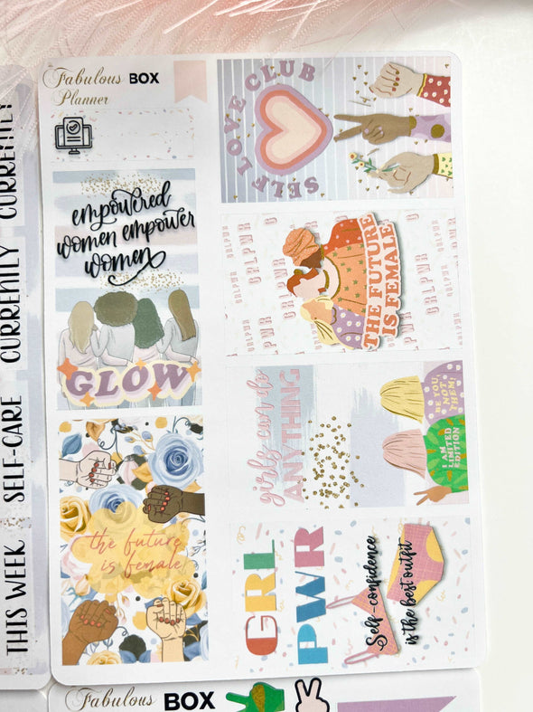 4 Sheets - Female Empowerment Planner Stickers Kit