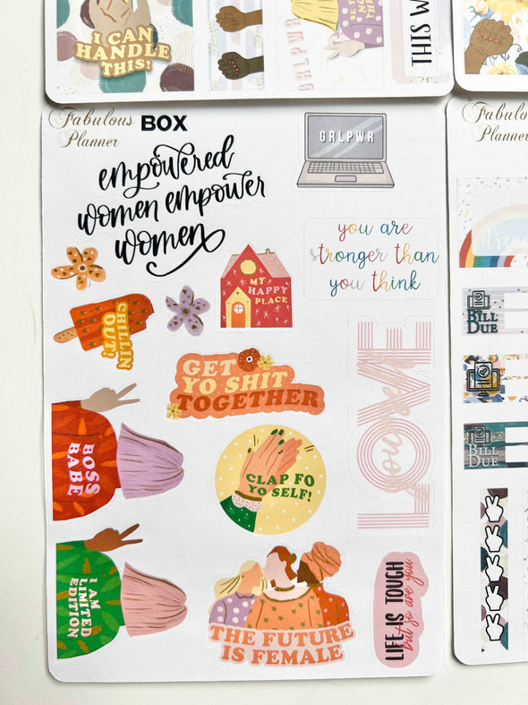 4 Sheets - Female Empowerment Planner Stickers Kit