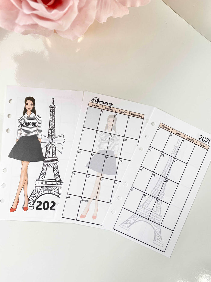 2023 Dated Yearly Spring in Paris Monthly Inserts