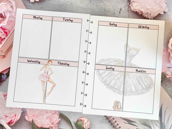 Ballerina Collection Planner Weekly Inserts