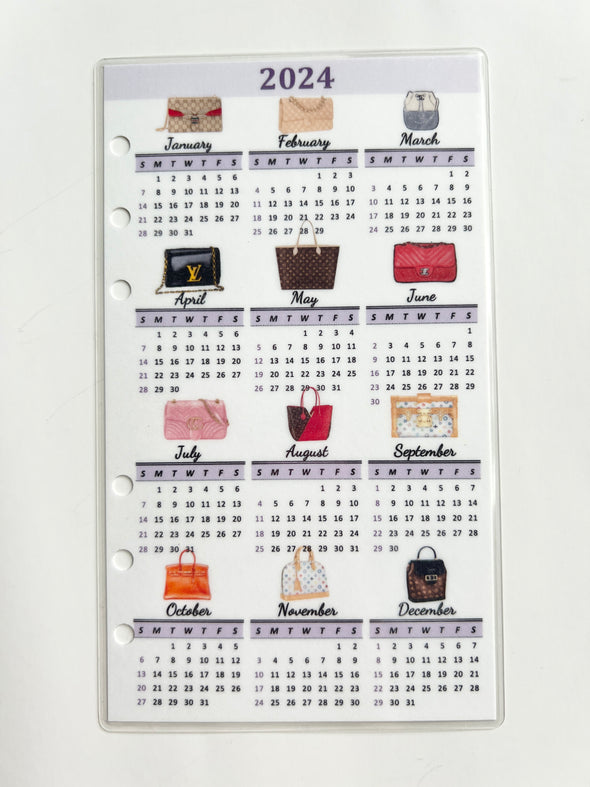 2024 Laminated Planner Bags Calendar
