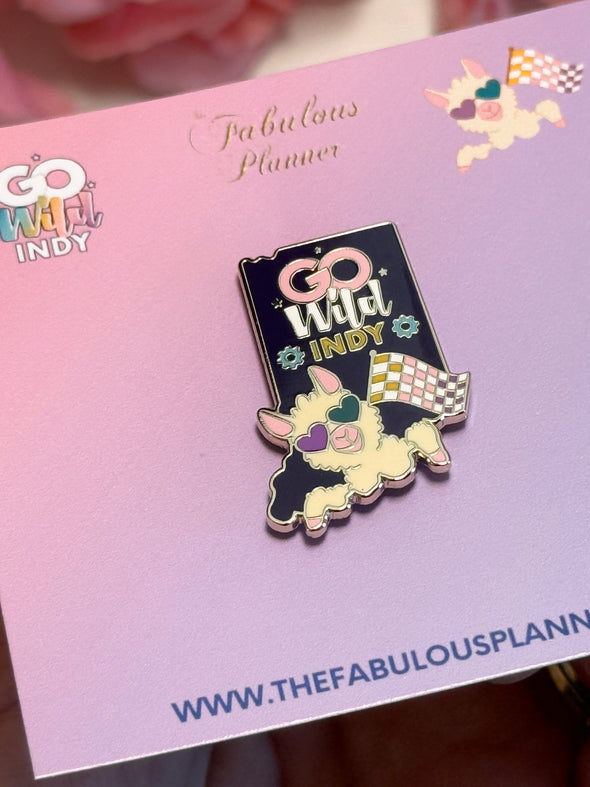 Exclusive Go Wild Indy Llama Hard Enamel Pin