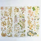 Spring Floral Gold Foil Clear Stickers - 3 sheets