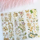 Spring Floral Gold Foil Clear Stickers - 3 sheets
