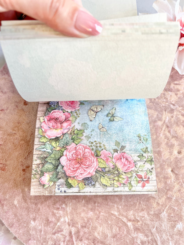 Spring Floral Scrapbook Paper Small Pad DIY Craft Supplies For Card Junk Journal