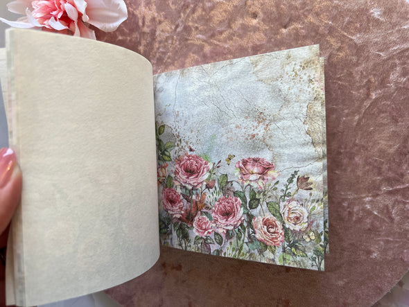 Spring Floral Scrapbook Paper Small Pad DIY Craft Supplies For Card Junk Journal