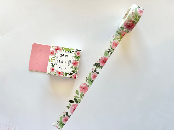 Spring Floral Pink Roses Washi Tape