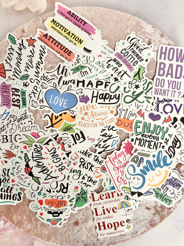 Colorful Motivation Quotes Die Cut Stickers